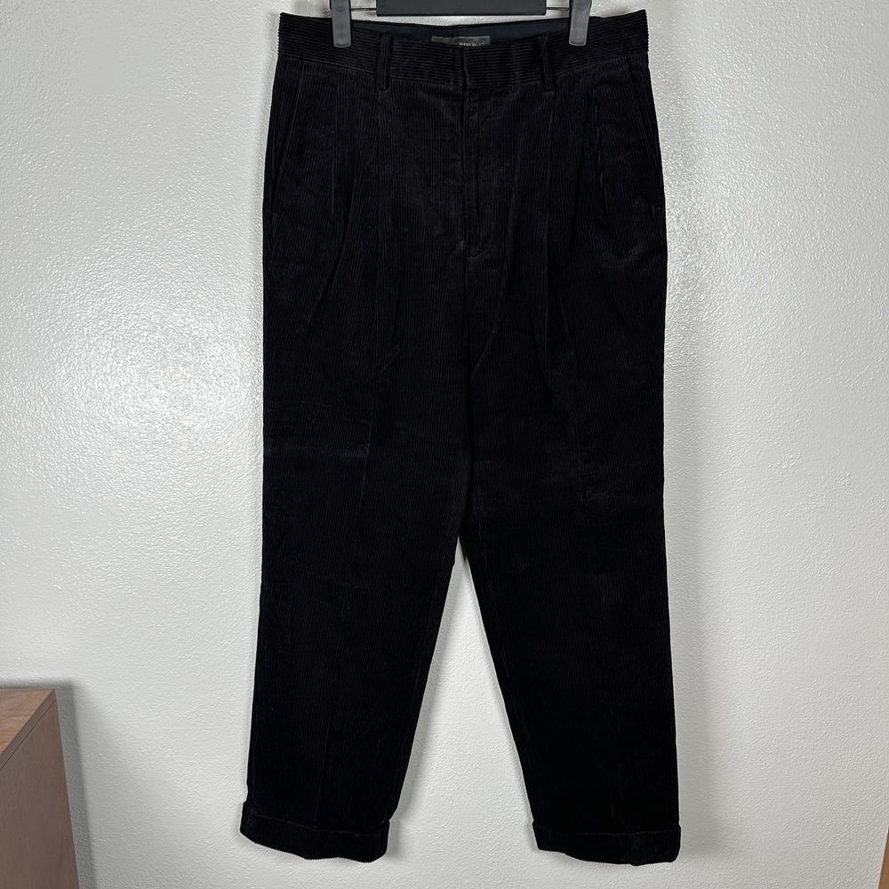 VTG Banana Republic Pants Mens 32x32 Brown Corduroy Cuffed Pleated‎ Y2K 2000s